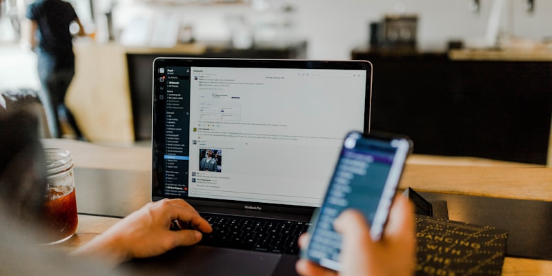 Person using social media app on smartphone for text conversations