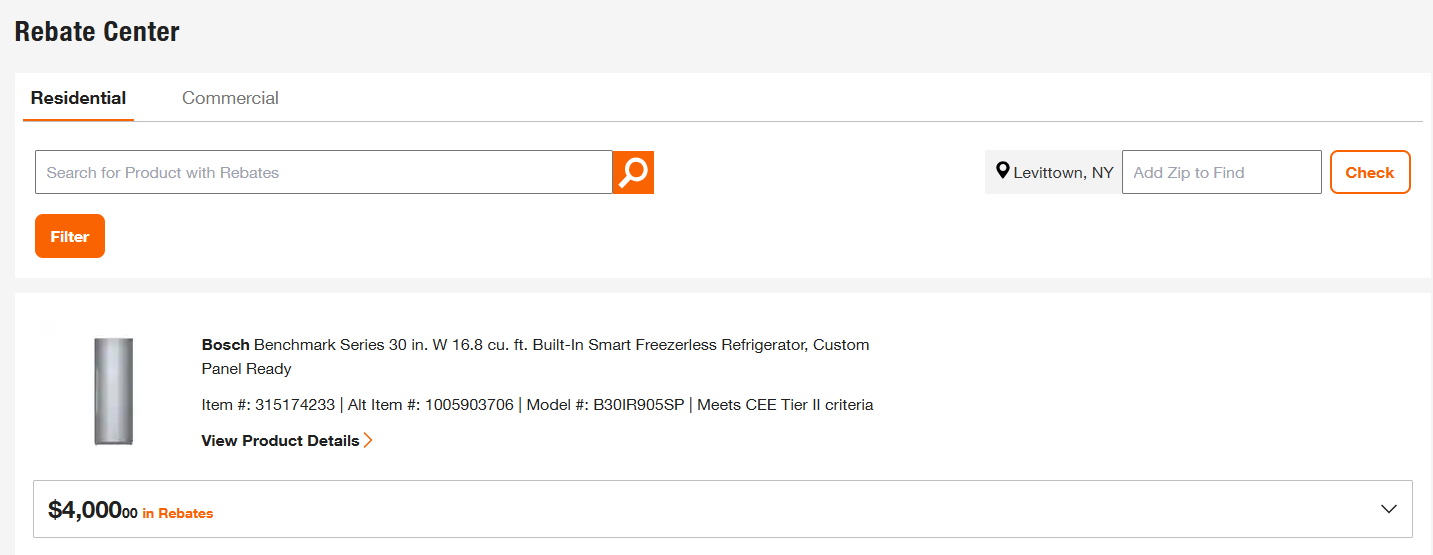 Home Depot rebate center